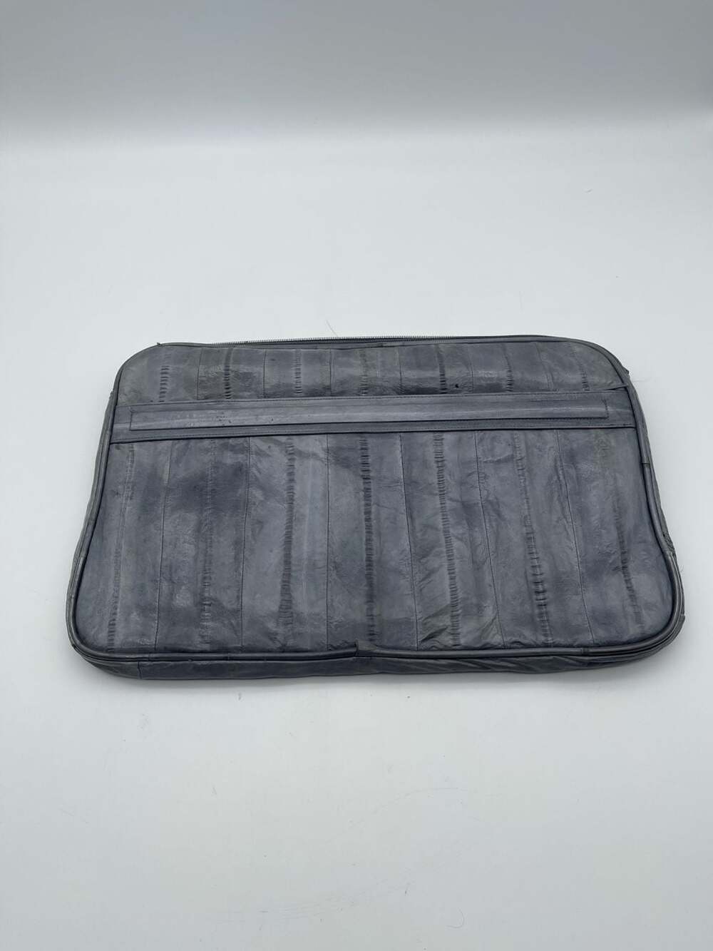 Vintage Lee Sands Genuine Eel Skin Leather Zippered Sleeve Case Portfolio Messen
